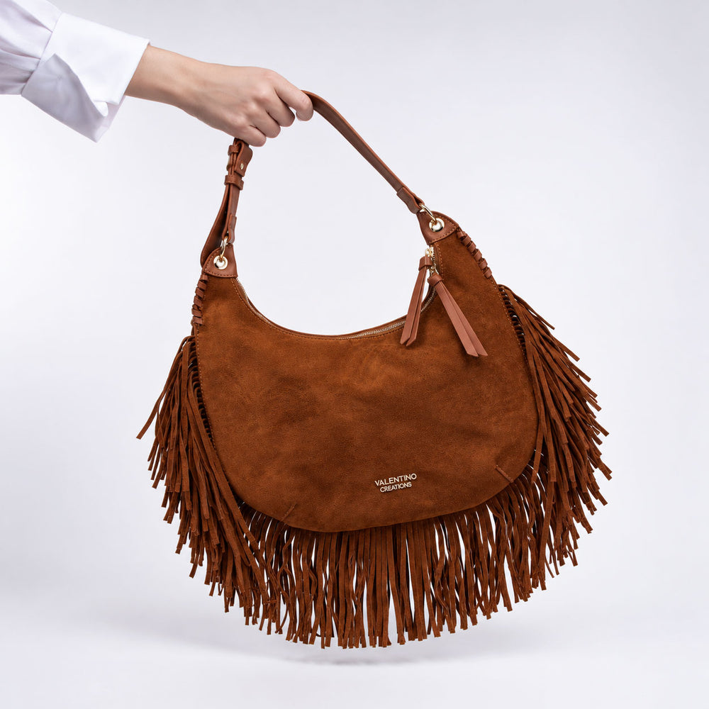 Велурена дамска чанта с ресни Valentino cr. 7089А