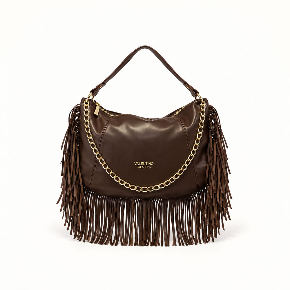 Кожена дамска чанта с ресни Valentino cr. 7087A