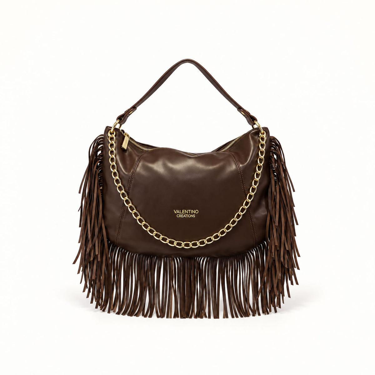 Кожена дамска чанта с ресни Valentino cr. 7087A