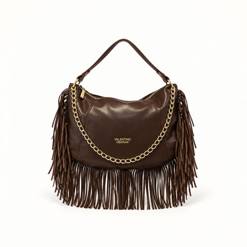 Кожена дамска чанта с ресни Valentino cr. 7087A