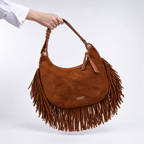 Велурена дамска чанта с ресни Valentino cr. 7089А