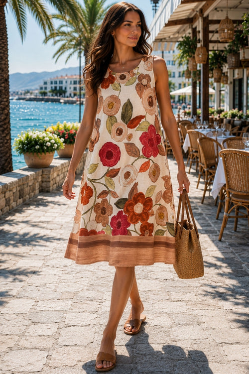 Rochie de vară lejeră cu flori mari
