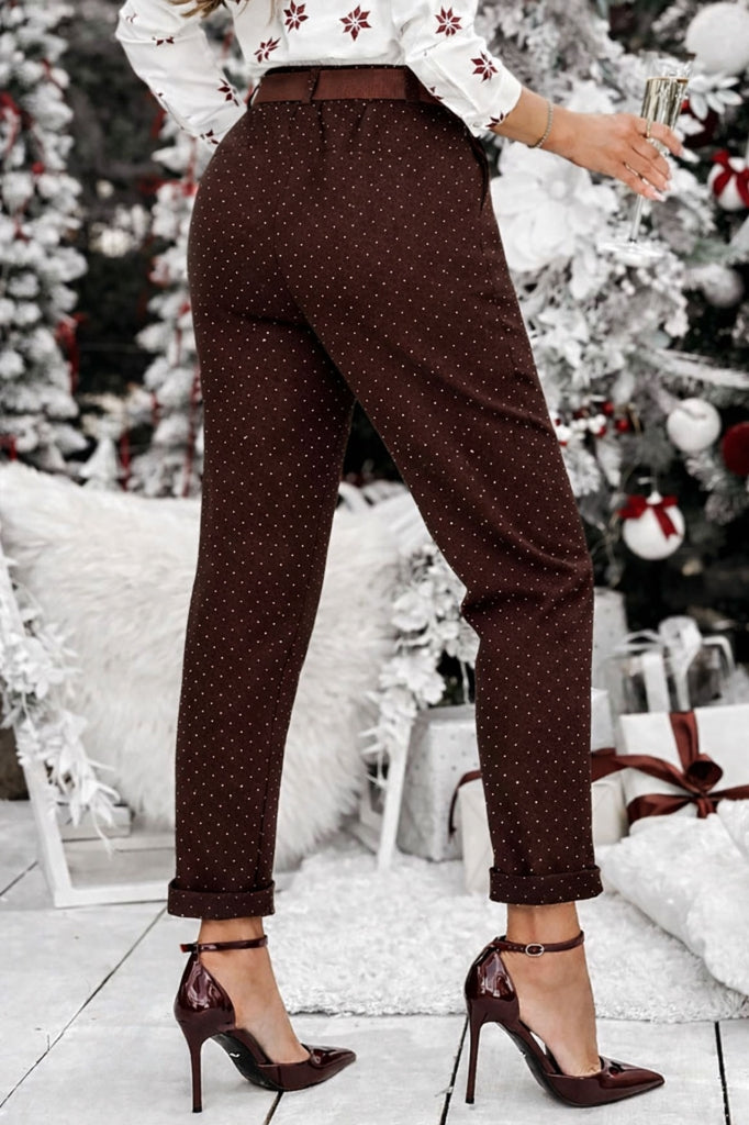Pantaloni moderni de damă cu capse mici