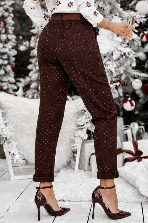 Pantaloni moderni de damă cu capse mici