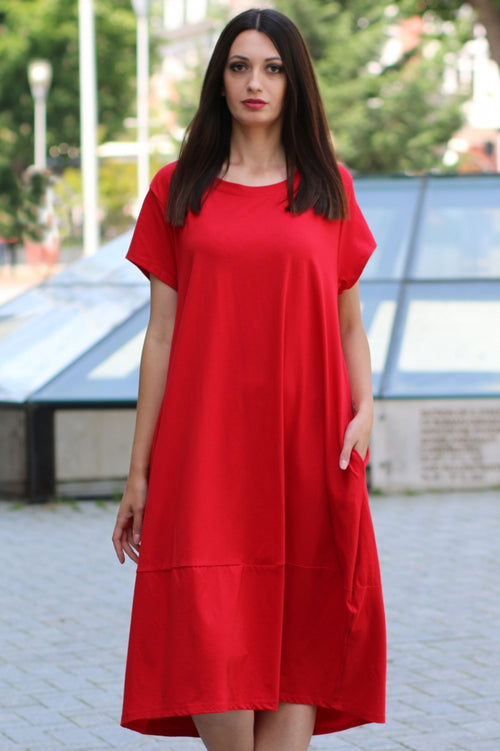 Rochie lungă uni din bumbac
