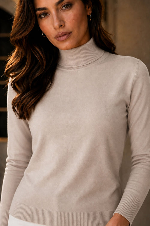 Кашмирен пуловер с поло яка и дълги ръкави