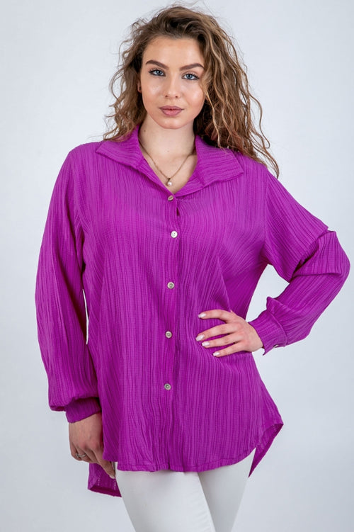 Plus-size shirt with a textured finish