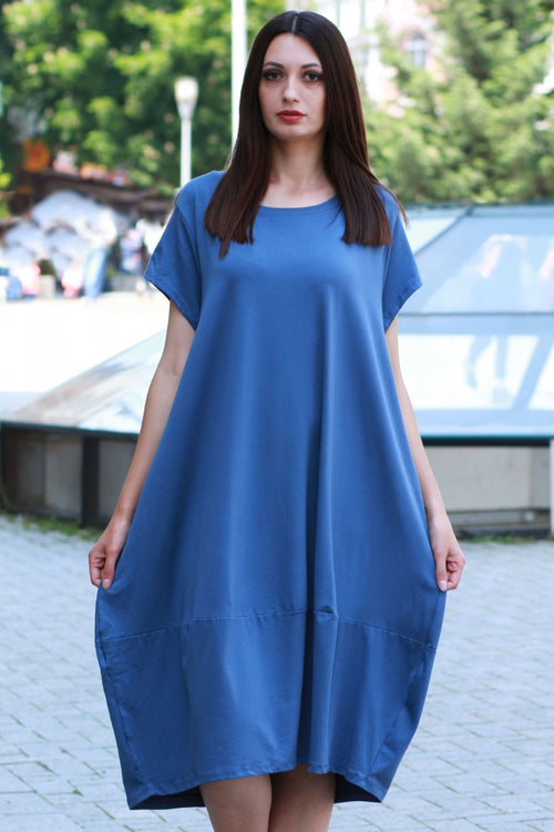 Rochie lungă uni din bumbac
