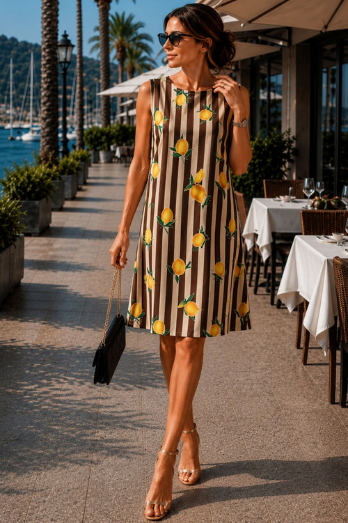 Rochie lejeră din bumbac cu lămâi