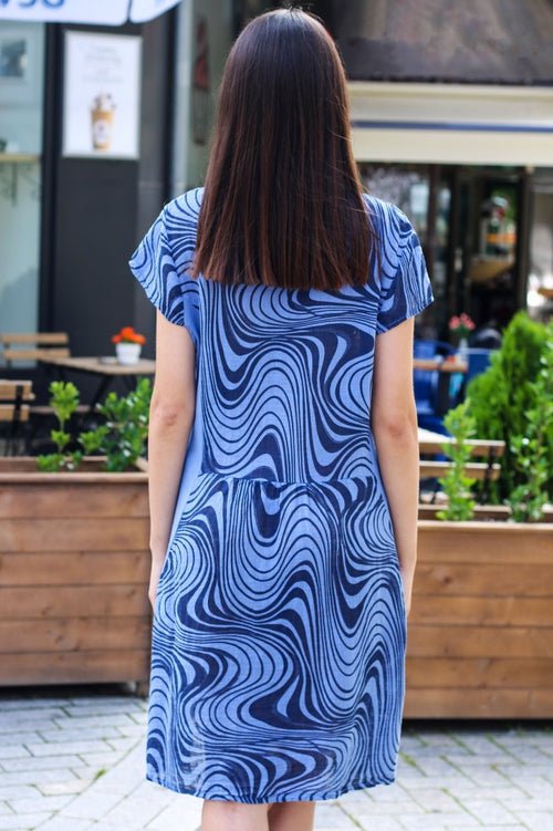 Loose cotton women's striped dress