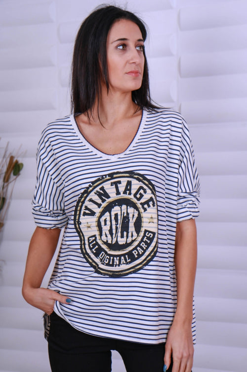 Bluză de damă casual cu imprimeu "Vintage Rock"