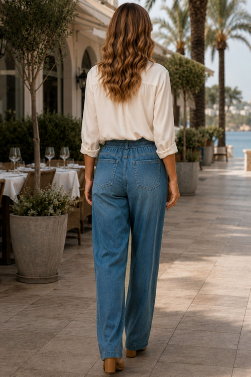 Cotton women's straight-leg jeans