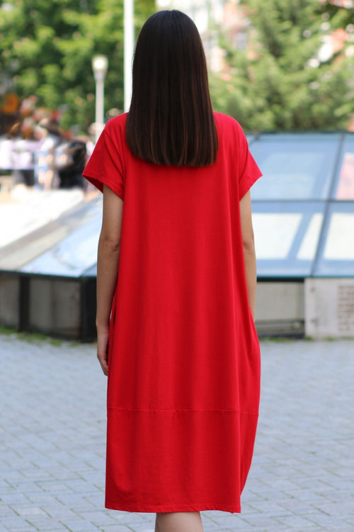 Rochie lungă uni din bumbac