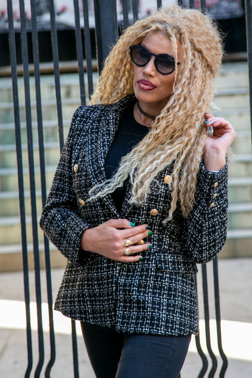Elegant cotton bouclé women's blazer