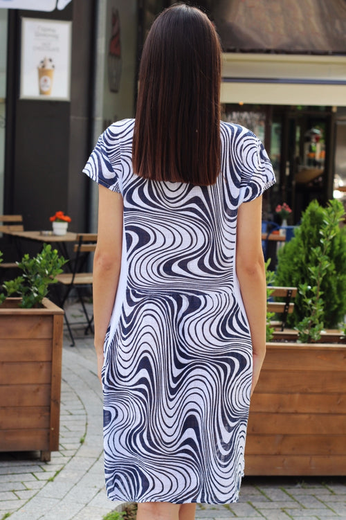 Loose cotton women's striped dress