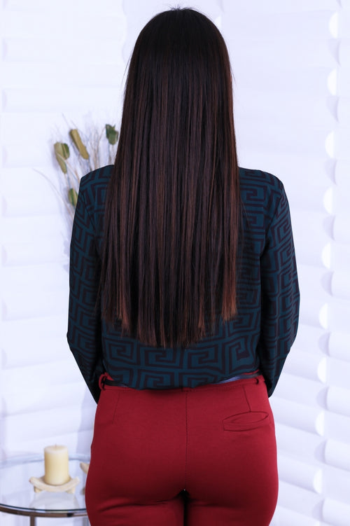 Stylish women's shirt with geometric motifs