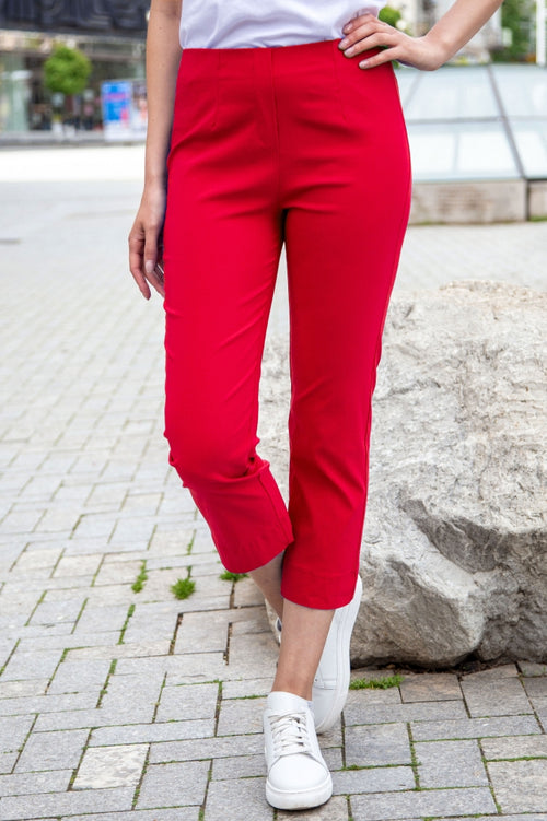 Pantaloni de damă elastici, uni, 7/8