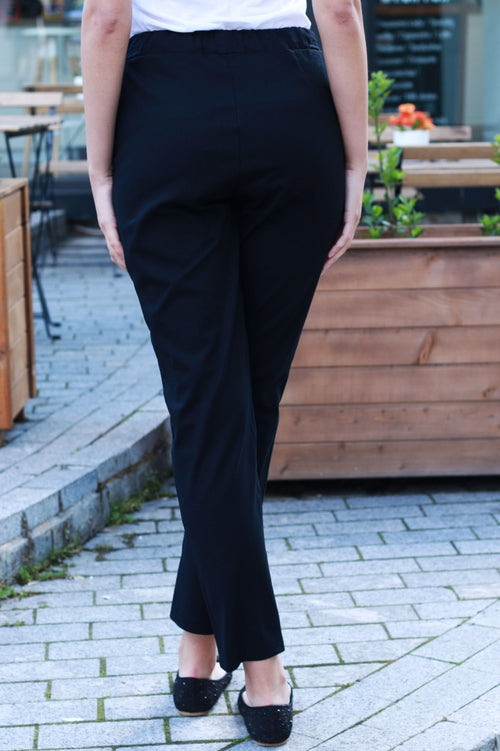 Stylish plain linen women's trousers