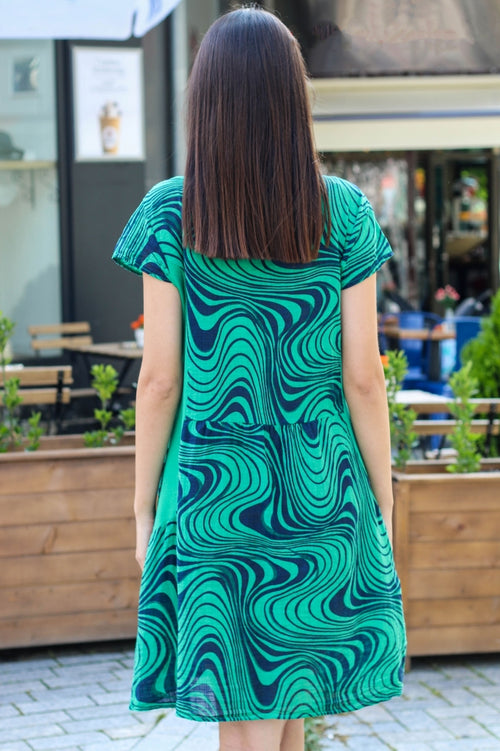Loose cotton women's striped dress