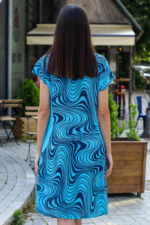 Loose cotton women's striped dress