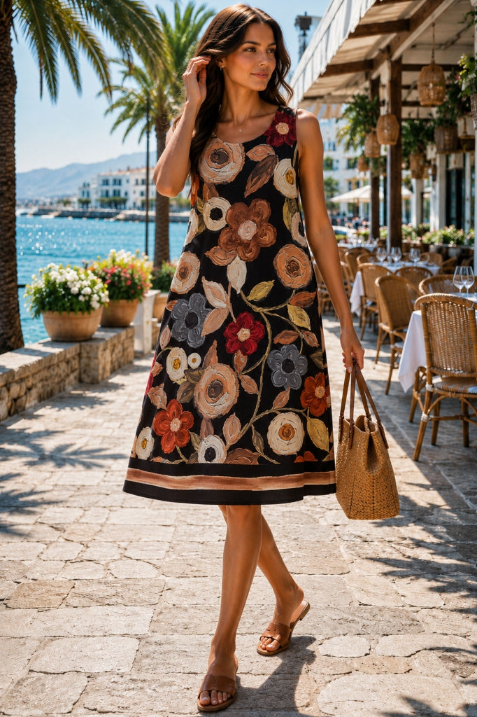 Rochie de vară lejeră cu flori mari