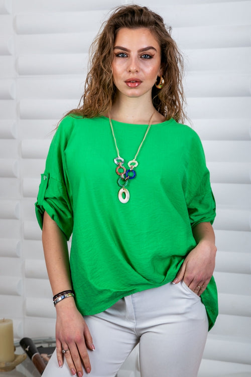 Bluză de damă uni cu accesoriu cadou