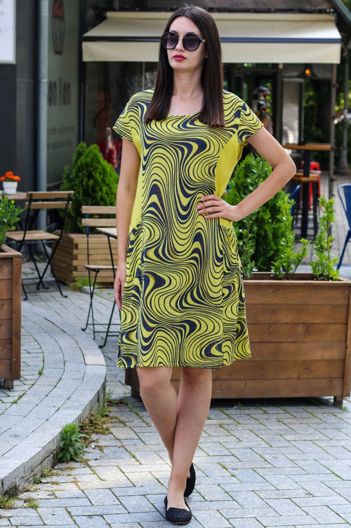 Loose cotton women's striped dress