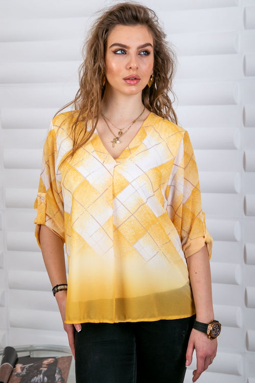 Women's blouse with large colourful checks
