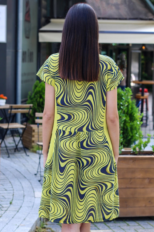 Loose cotton women's striped dress