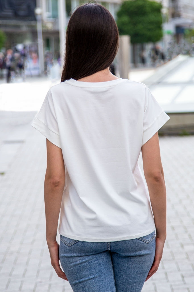 Cotton women's blouse with a large heart
