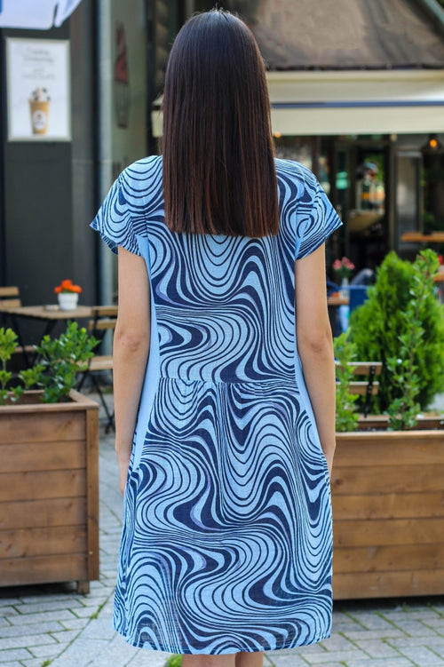 Loose cotton women's striped dress